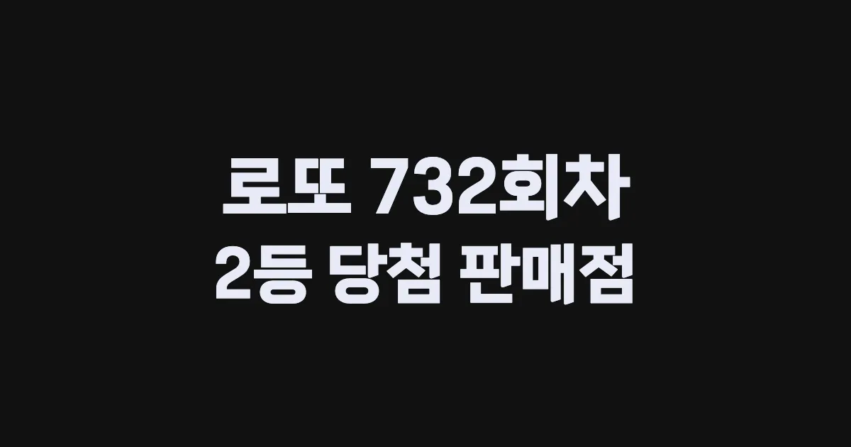로또 732회 2등 당첨 판매점과 지역 안내